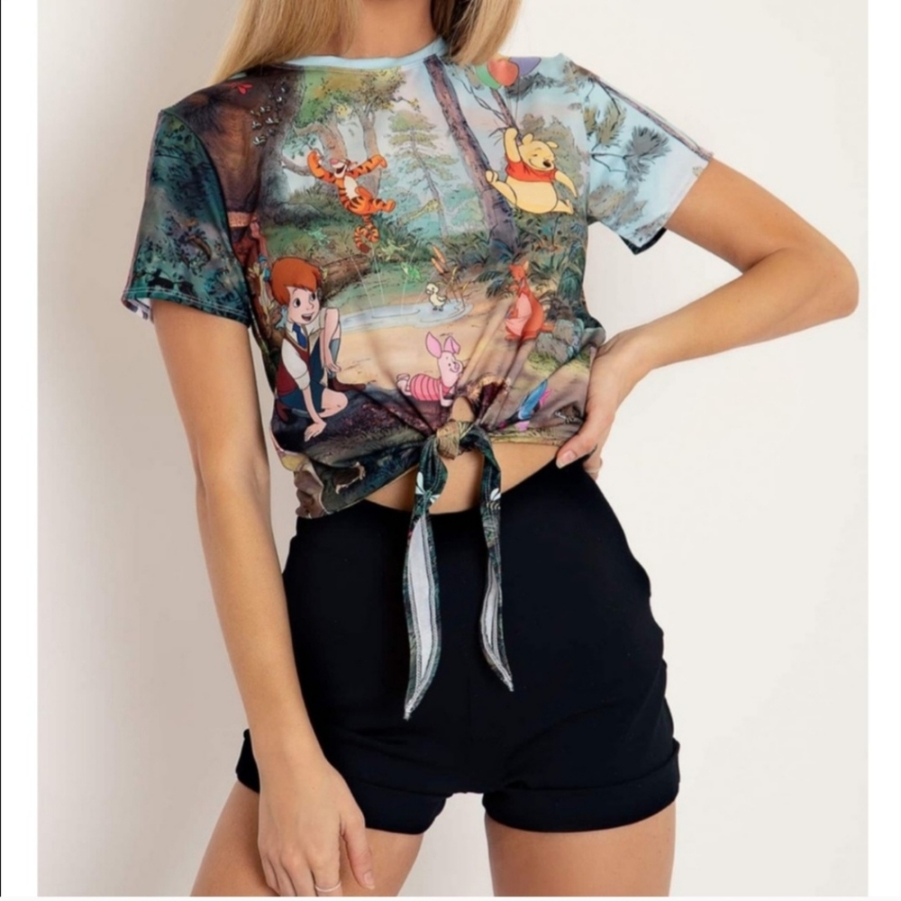 Blackmilk Winnie the Pooh and Friends Tie Front Tee